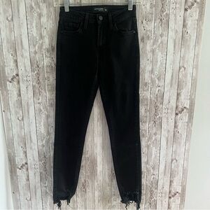 Just Black Women's Raw Hem Ankle Length Black Jeans Skinny Women’s 24